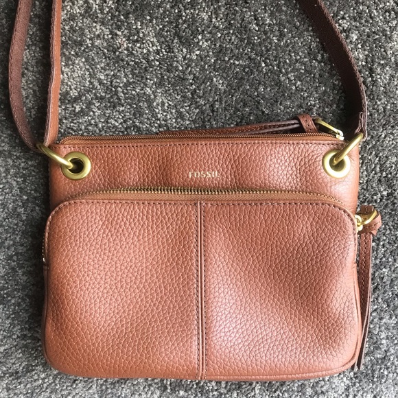 Fossil Handbags - Fossil Karli Leather Crossbody Bag in Cognac